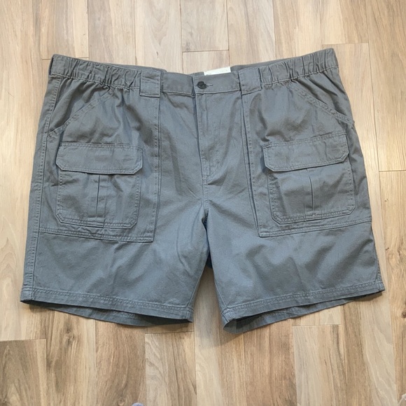 Price Firm Croft & barrow side elastic CARGO gray short cotton men size 52 - Picture 5 of 15